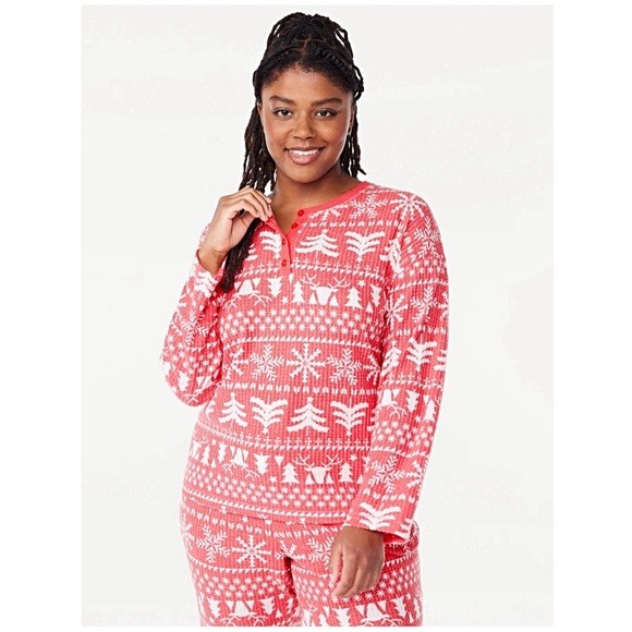 JOYSPUN WOMEN’S WAFFLE HACCI KNIT SLEEP SET - Picture 6 of 12